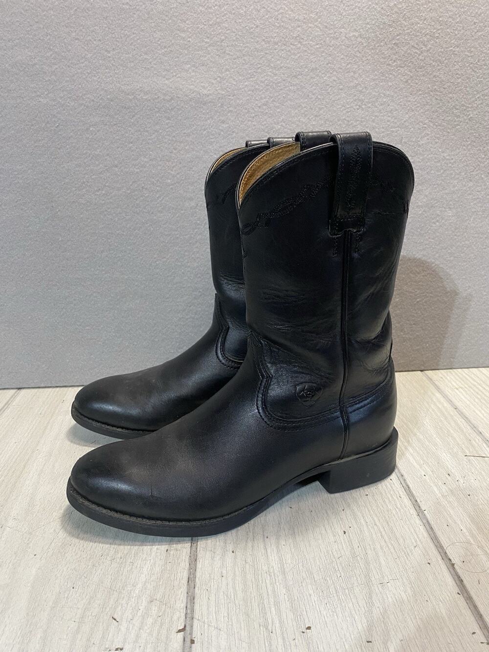 Ariat Men's Black Leather Pull-On Western Cowboy Boots US 8D Style 10002280